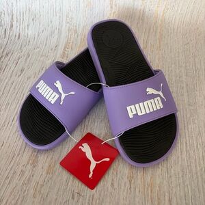 Puma Women’s Cool Cat 2.0 Lavender Slide Sandals with White Logo